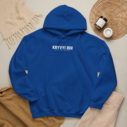 Hoodie — "Kryvyi Rih" Memorial Black Pullover with Cityscape Back Print