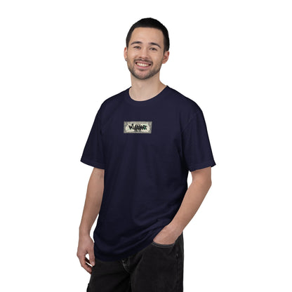 Photo Backprint T‑Shirt — Urban Graffiti 'Across the Skies Not Real' Streetwear