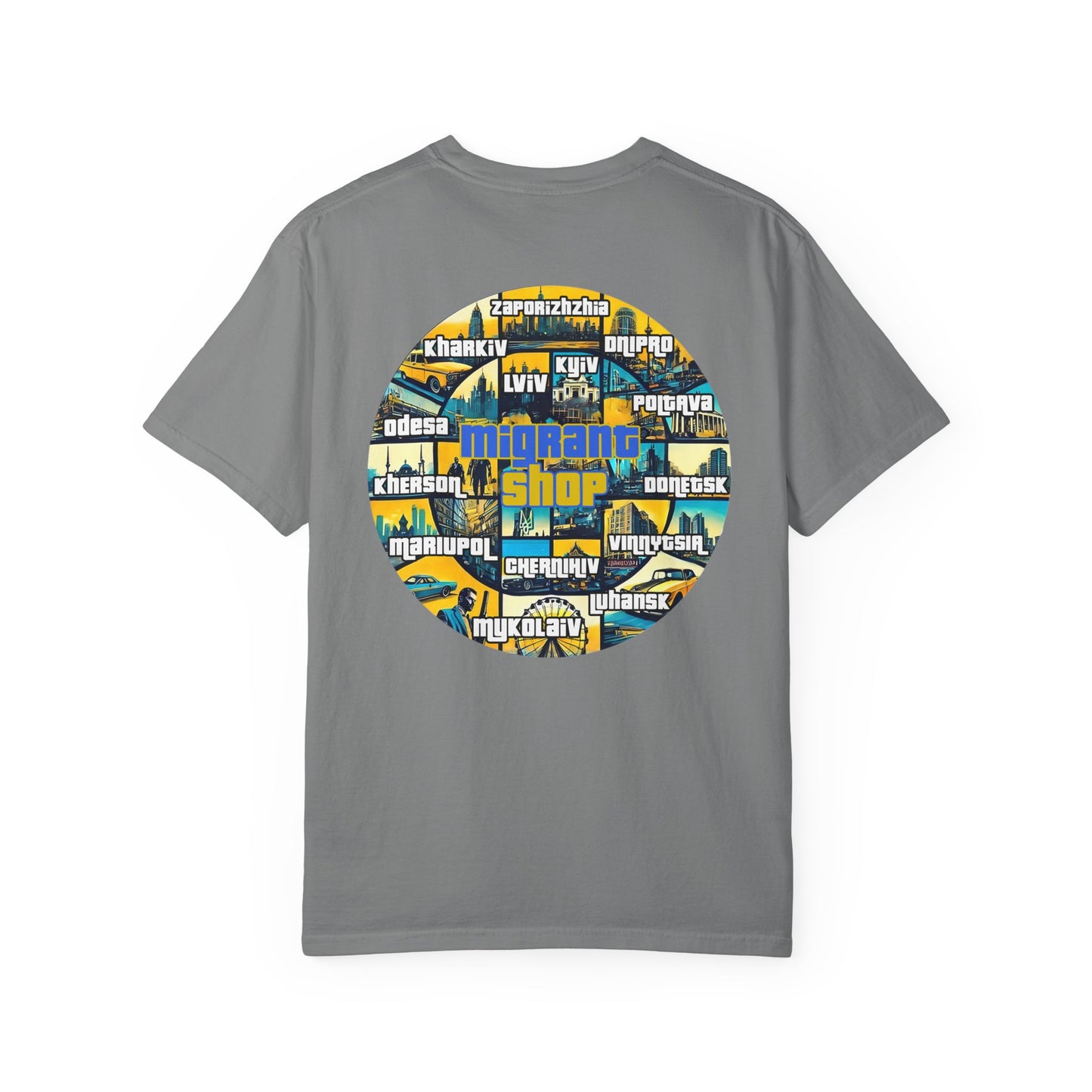 Ukraine Cities Circle T-Shirt — Patriotic Map Design