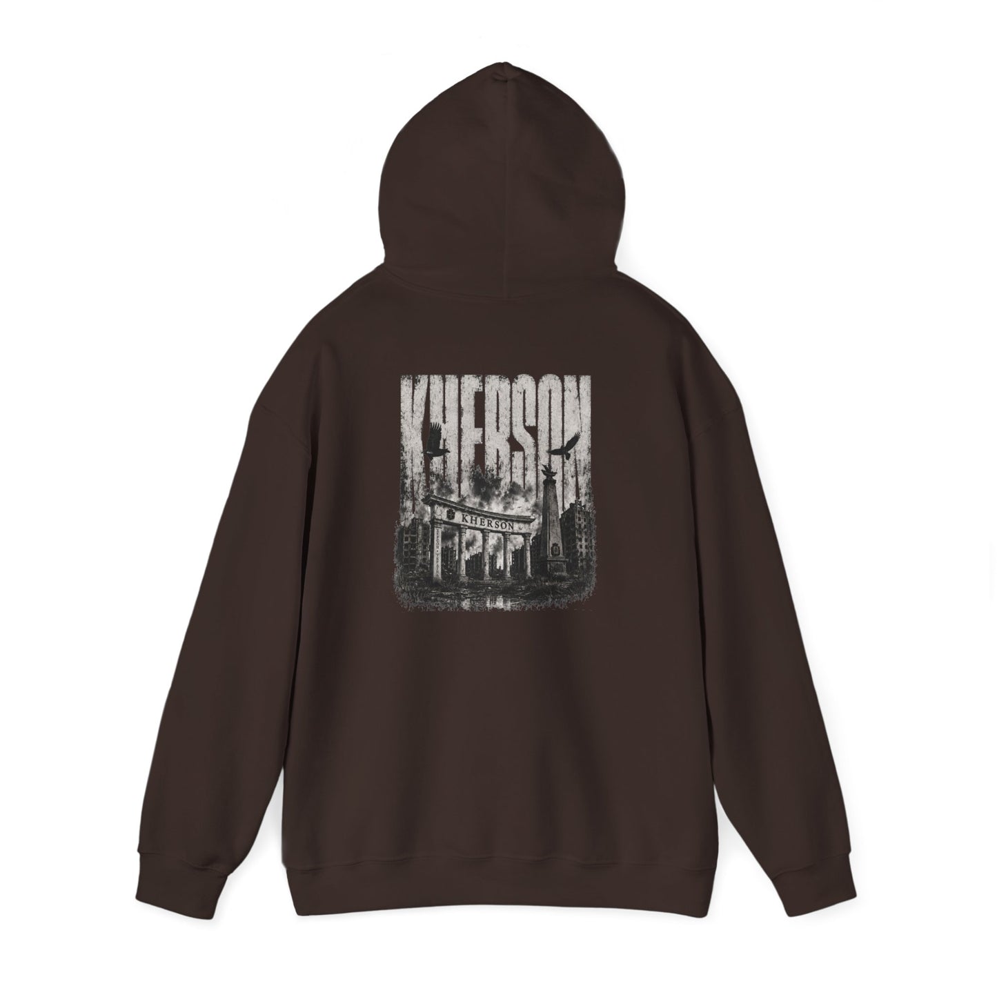 Kherson Cityscape Hoodie — Distressed Ukrainian Landmark Sweatshirt