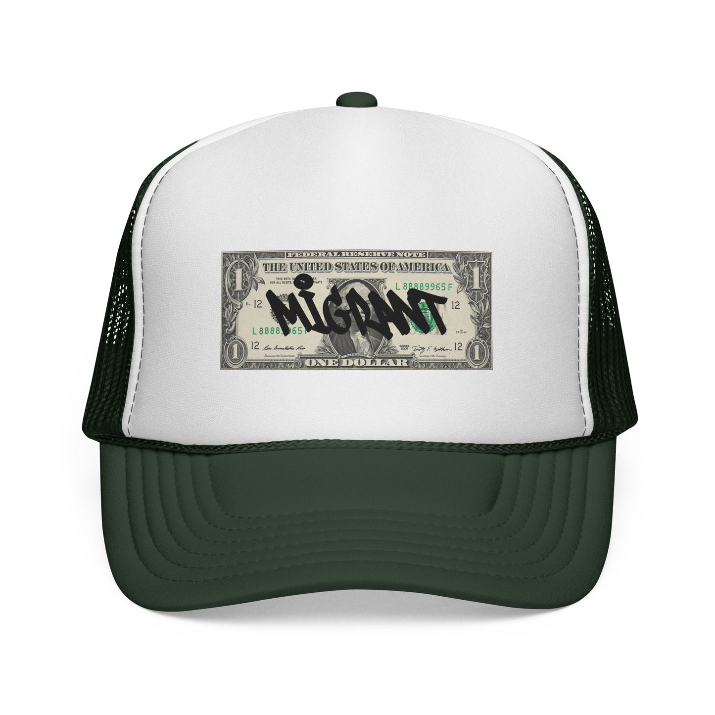 Trucker Cap — Graffiti Dollar Bill Design