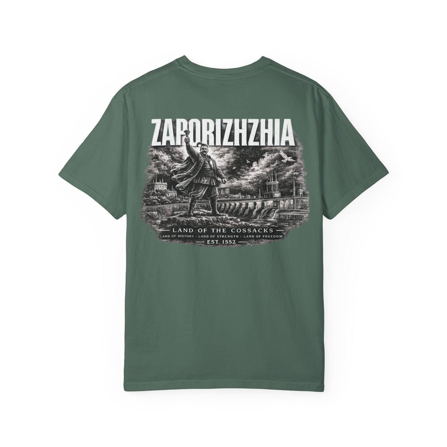 Zaporizhzhia Landmark T-Shirt — 'Land of the Cossacks' Graphic Tee