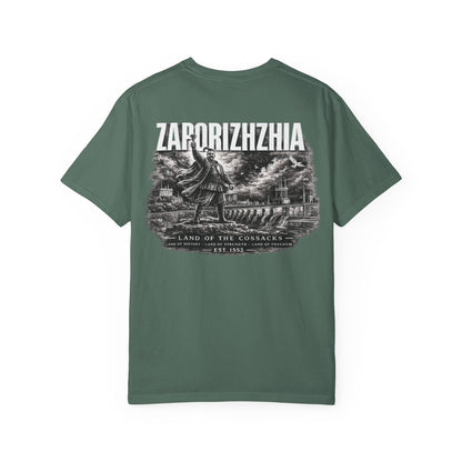 Zaporizhzhia Landmark T-Shirt — 'Land of the Cossacks' Graphic Tee