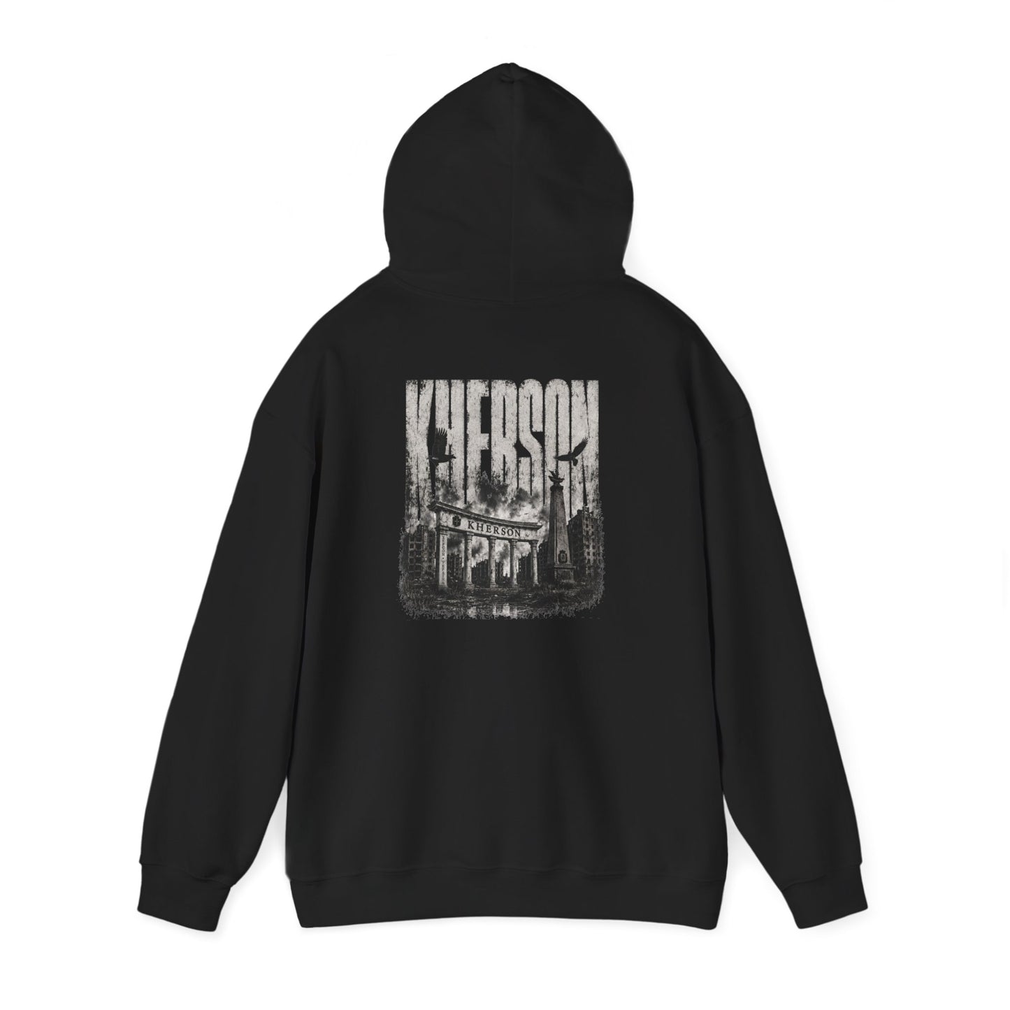 Kherson Cityscape Hoodie — Distressed Ukrainian Landmark Sweatshirt