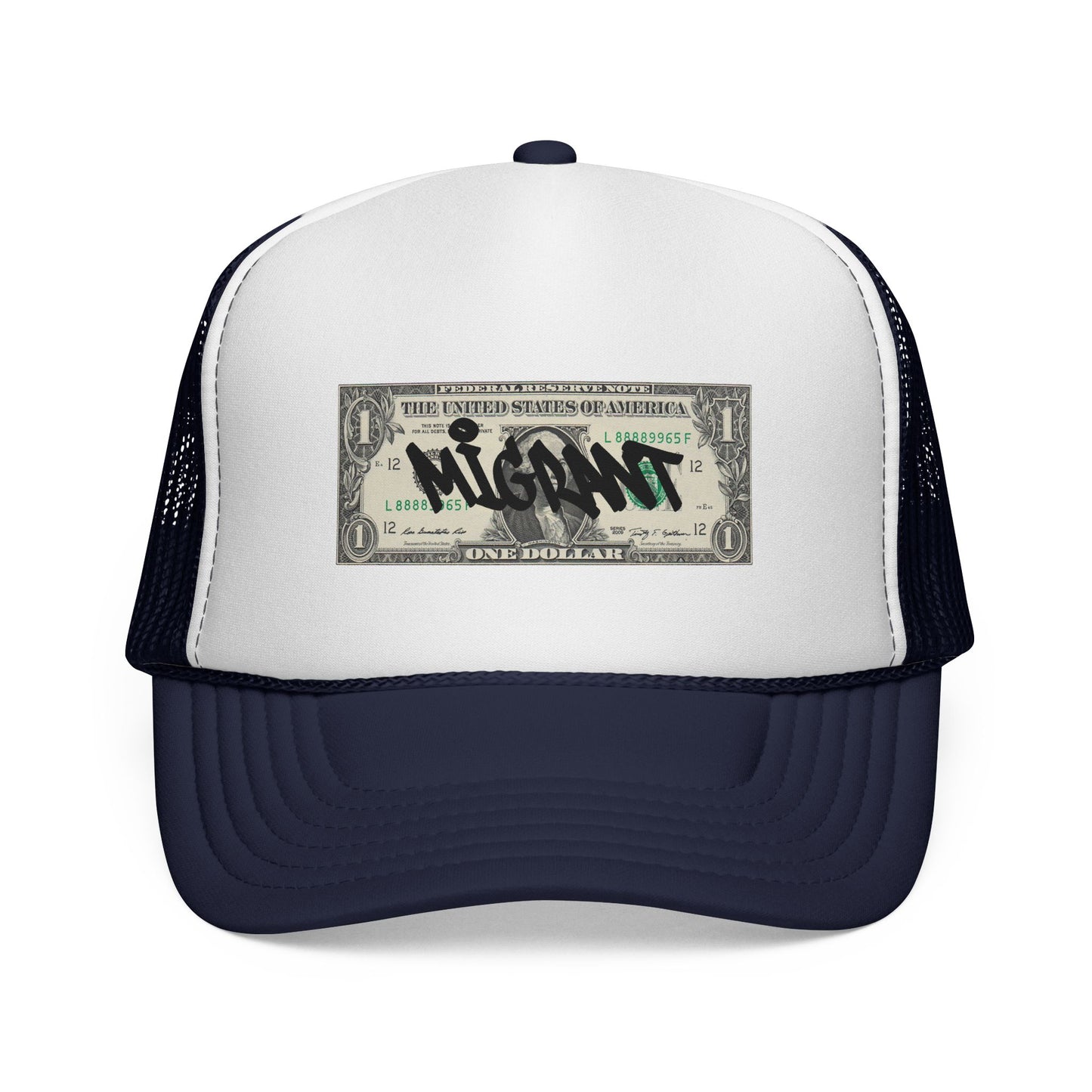 Trucker Cap — Graffiti Dollar Bill Design