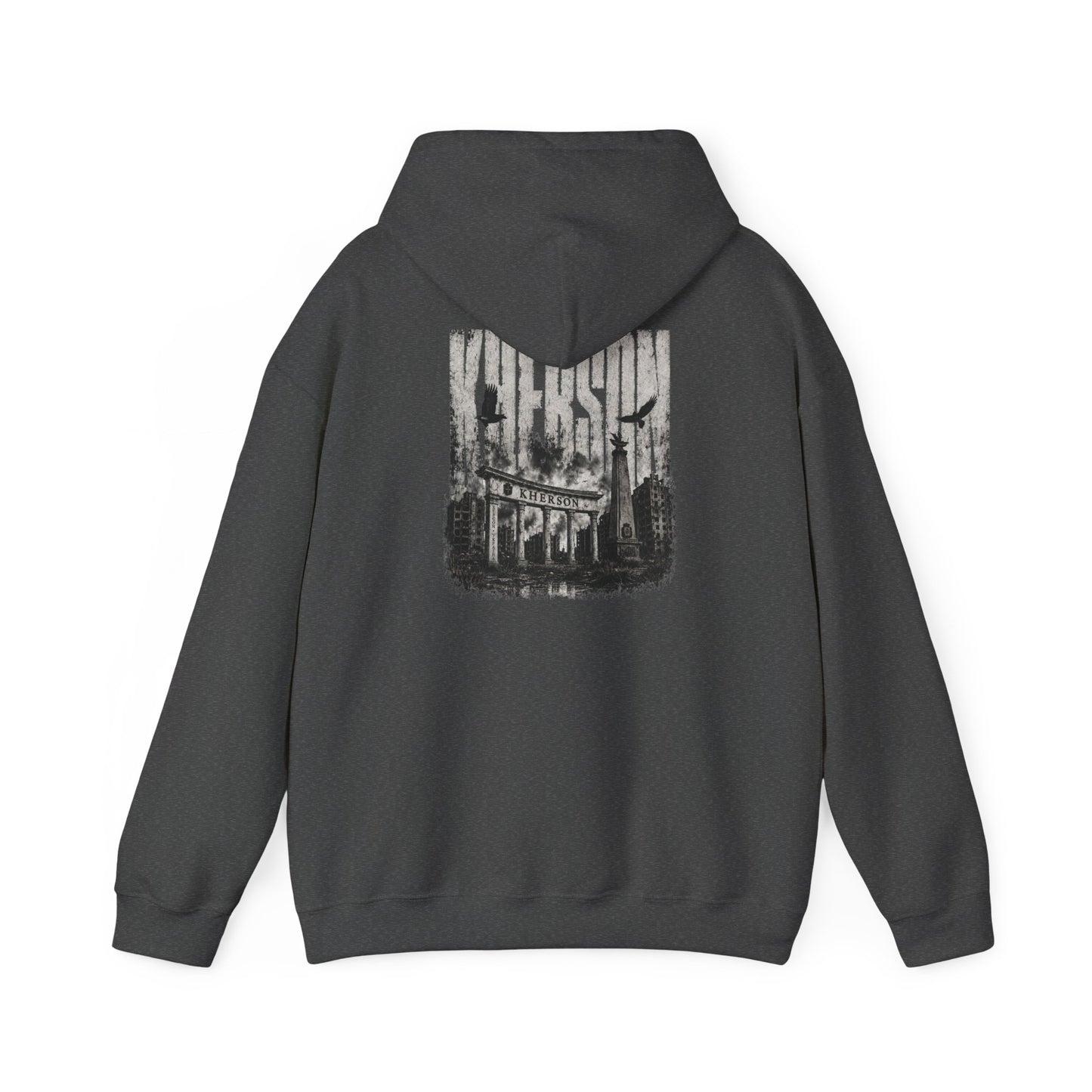Kherson Cityscape Hoodie — Distressed Ukrainian Landmark Sweatshirt