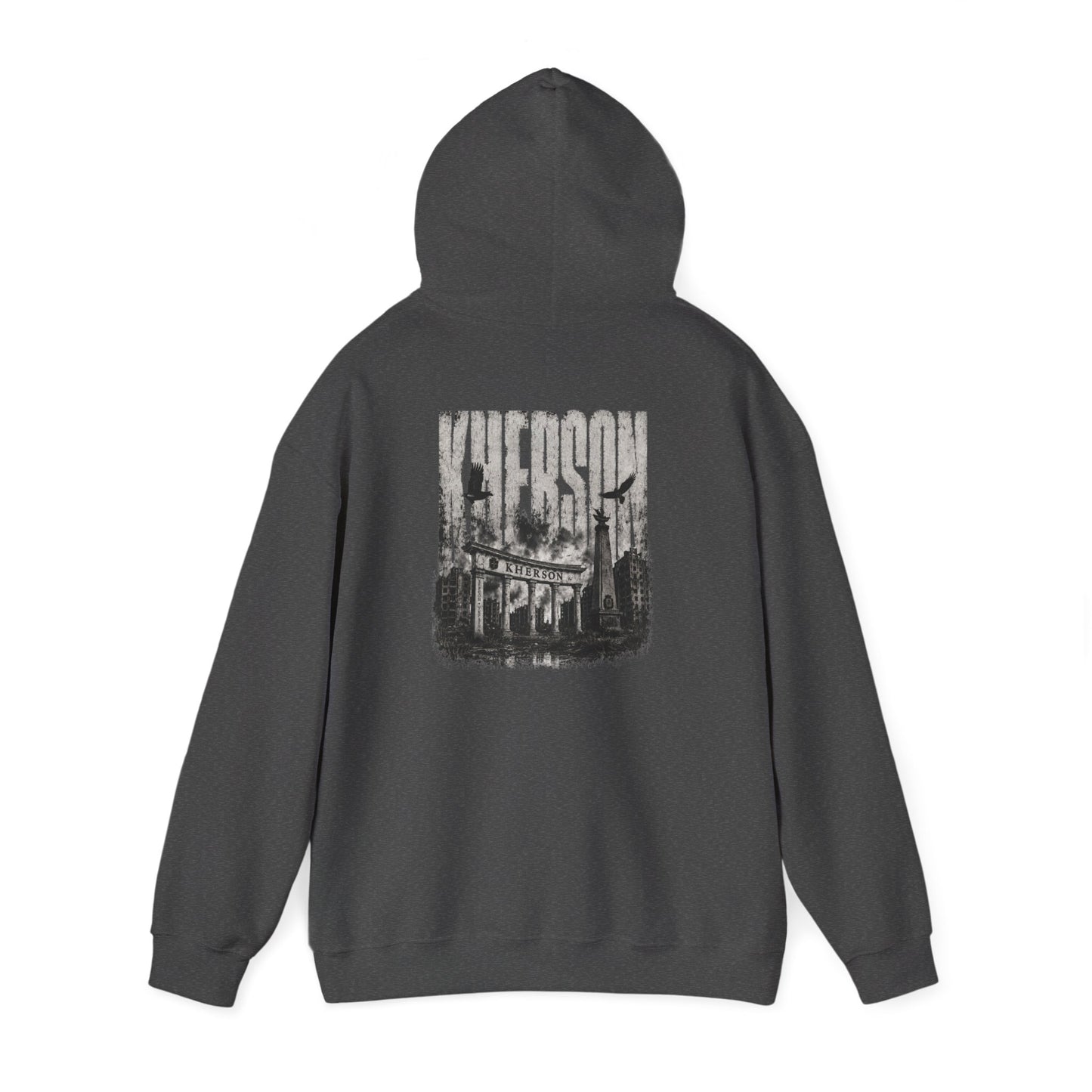 Kherson Cityscape Hoodie — Distressed Ukrainian Landmark Sweatshirt