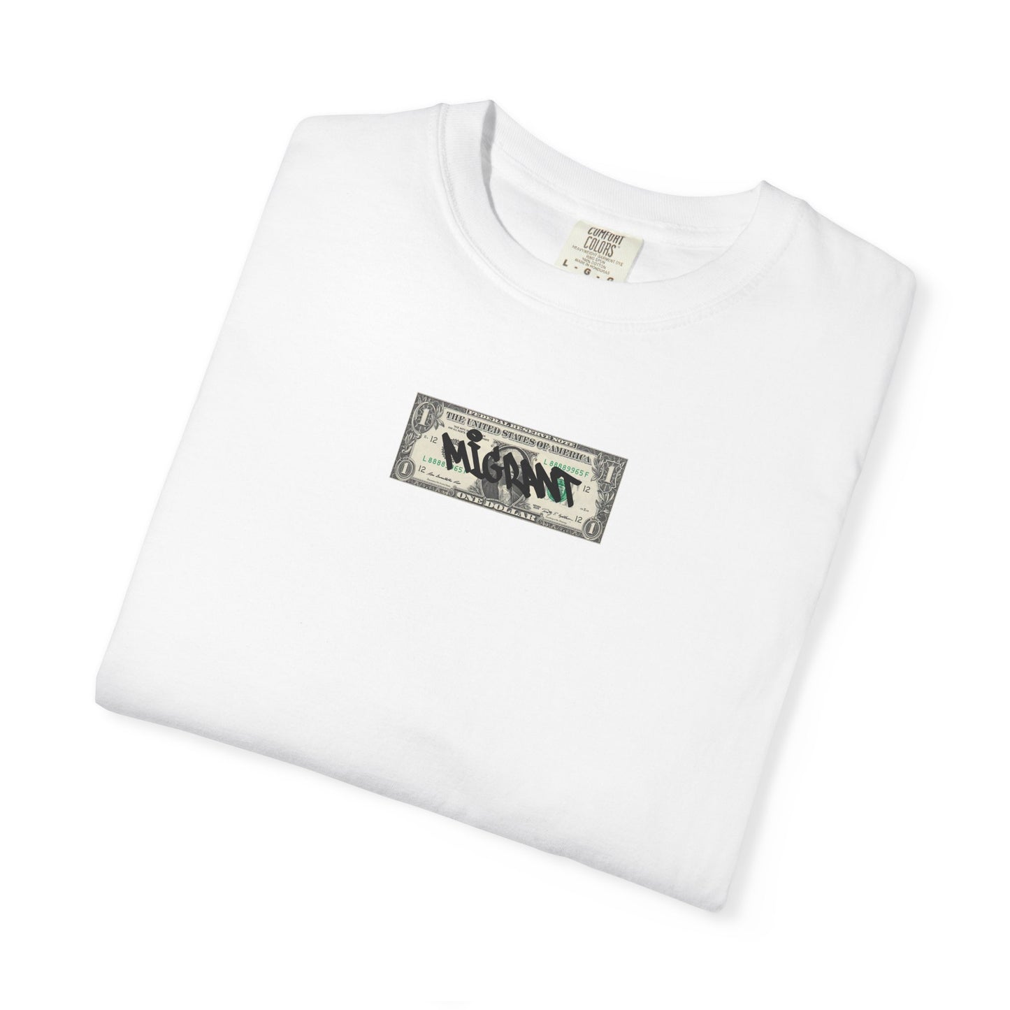 Photo Backprint T‑Shirt — Urban Graffiti 'Across the Skies Not Real' Streetwear
