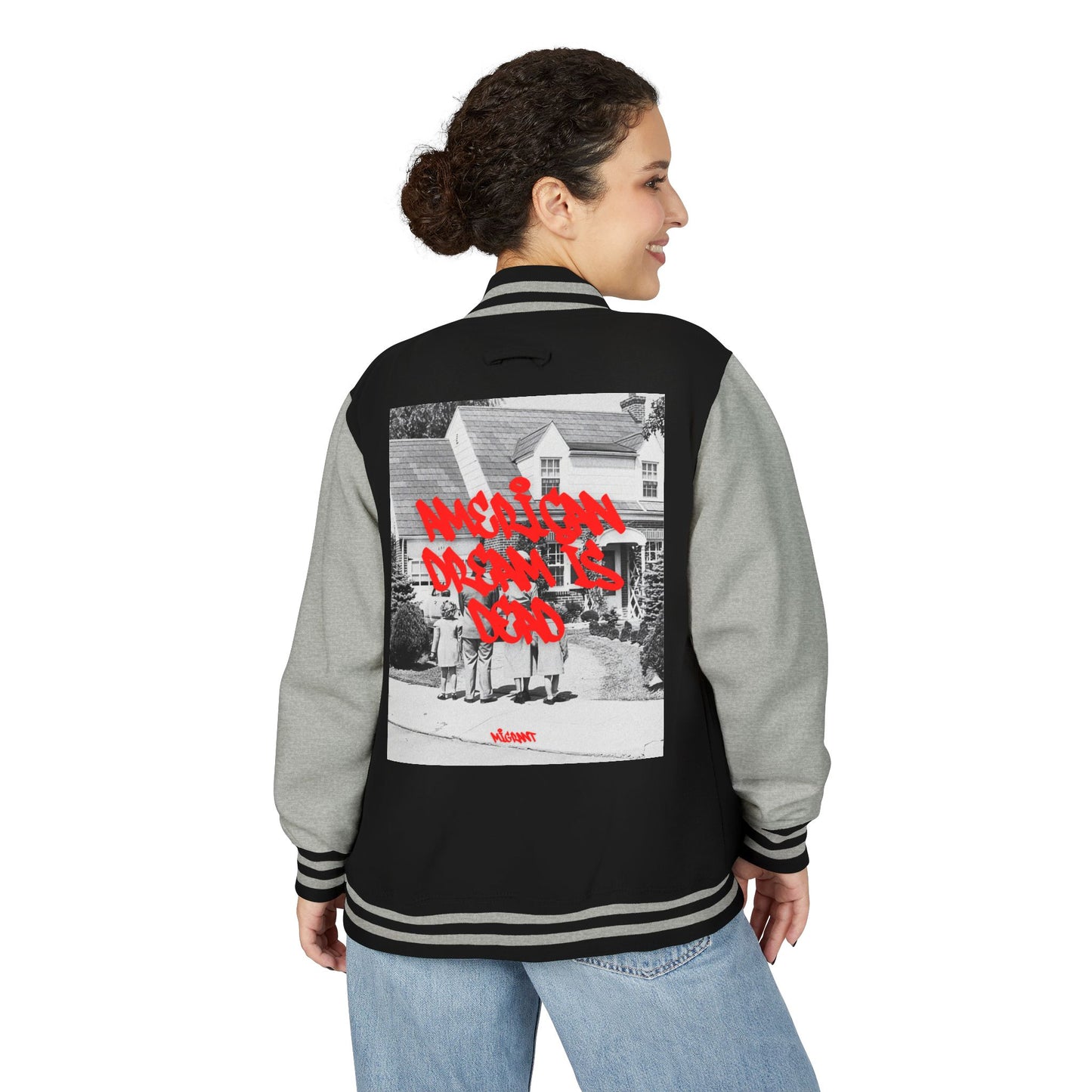Letterman Jacket — 'Welcome Death Is Dead' Retro Photo Varsity JacketI