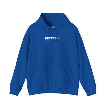 Hoodie — "Kryvyi Rih" Memorial Black Pullover with Cityscape Back Print