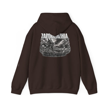Zaporizhzhia Hoodie – Vintage Cityscape War Relief Design