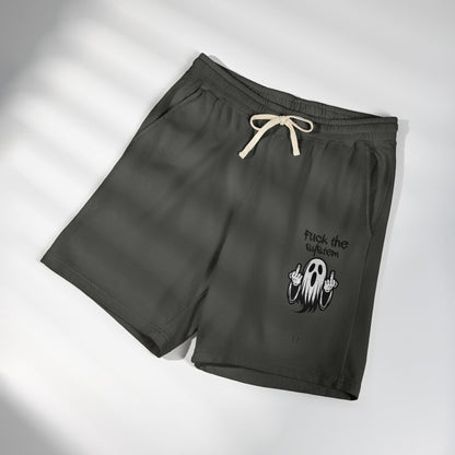 Fleece Shorts — 'Fuck the System' Ghost Graphic Sweat Shorts
