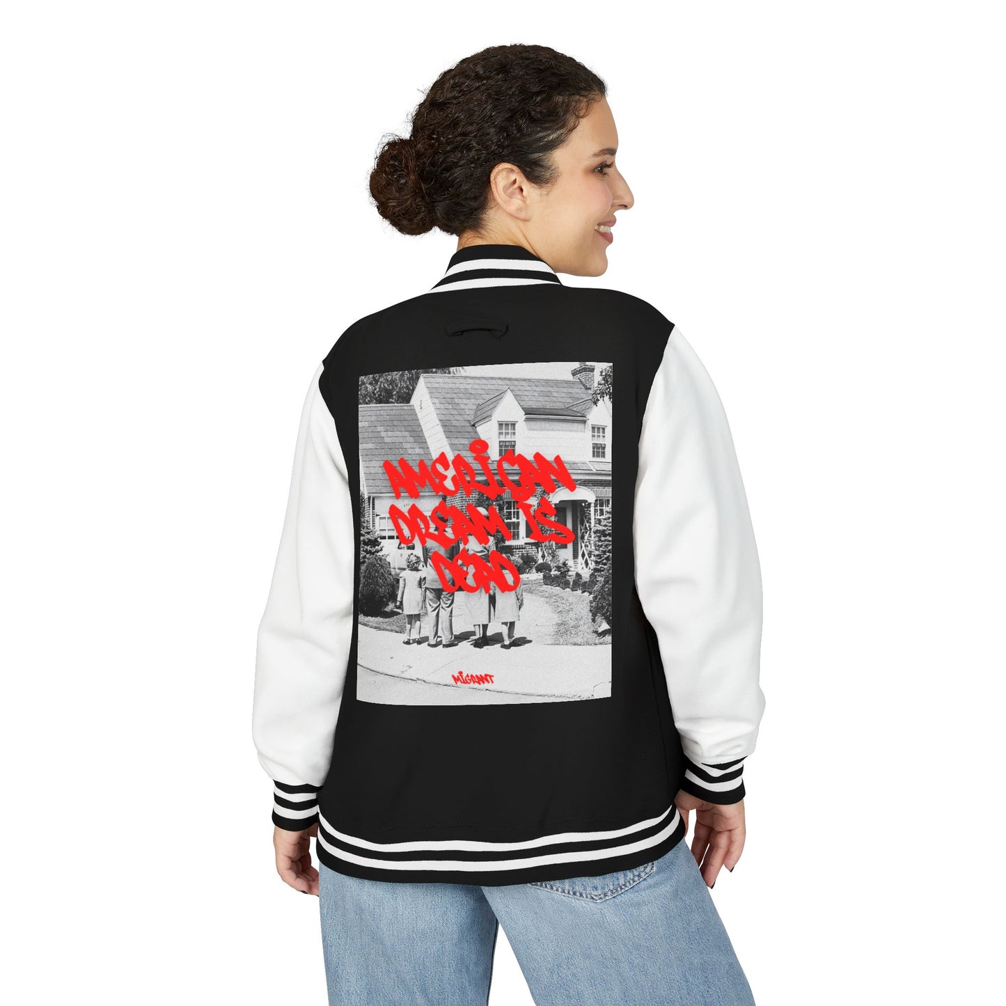 Letterman Jacket — 'Welcome Death Is Dead' Retro Photo Varsity JacketI