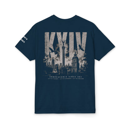 Kyiv Graphic T-Shirt — City Skyline Tribute Tee (front logo, back Kyiv design)