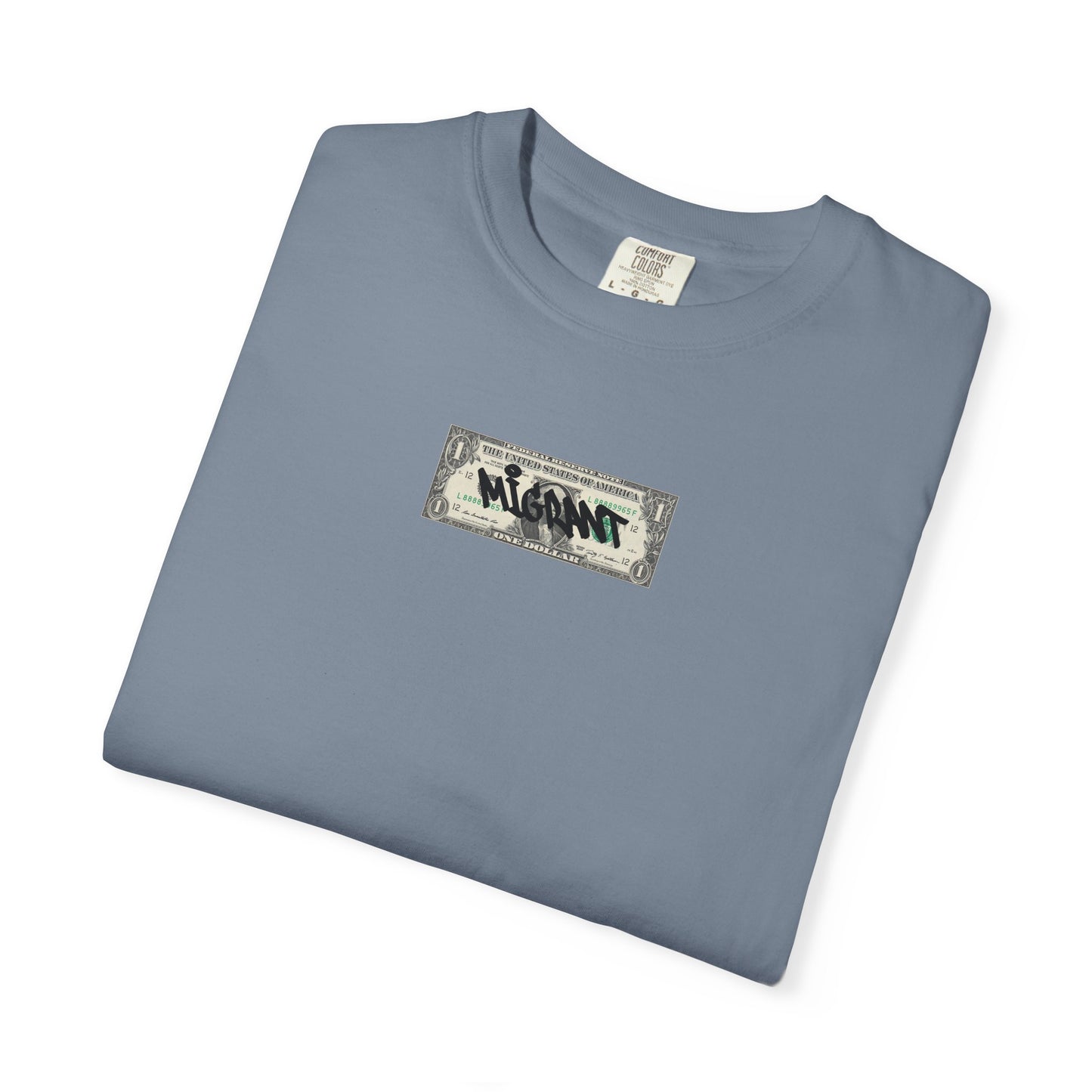 Photo Backprint T‑Shirt — Urban Graffiti 'Across the Skies Not Real' Streetwear