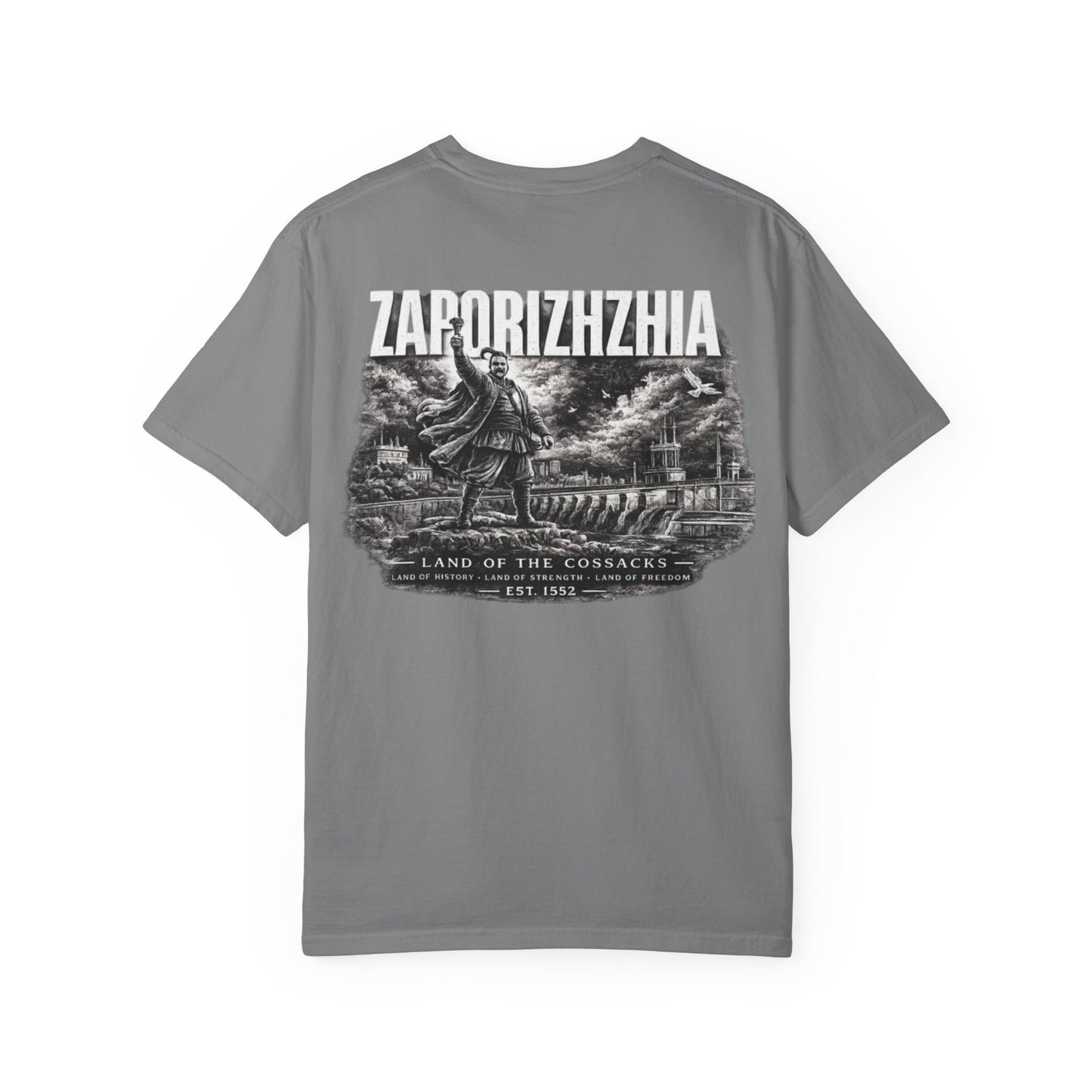 Zaporizhzhia Landmark T-Shirt — 'Land of the Cossacks' Graphic Tee