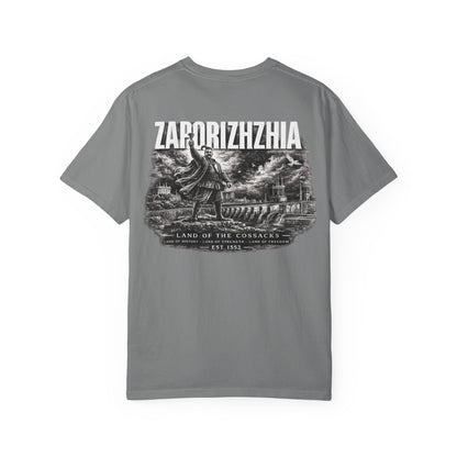 Zaporizhzhia Landmark T-Shirt — 'Land of the Cossacks' Graphic Tee