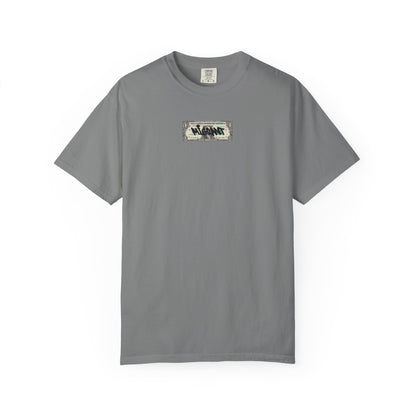 Photo Backprint T‑Shirt — Urban Graffiti 'Across the Skies Not Real' Streetwear