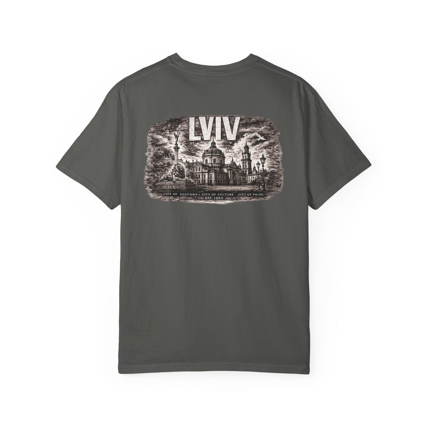 Lviv Vintage Cityscape T-Shirt — Retro Ukrainian Travel Tee