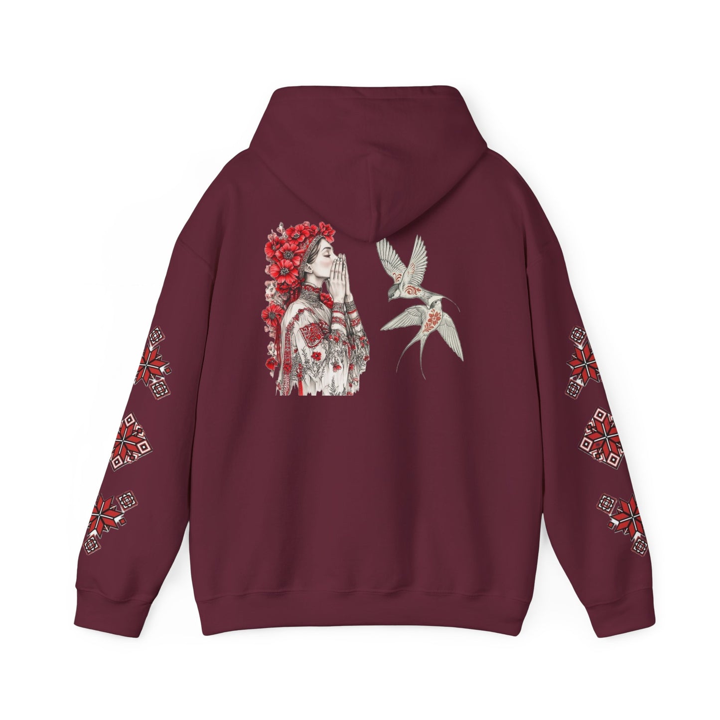 Native-Inspired Floral Headdress Vishivanka Hoodie —
