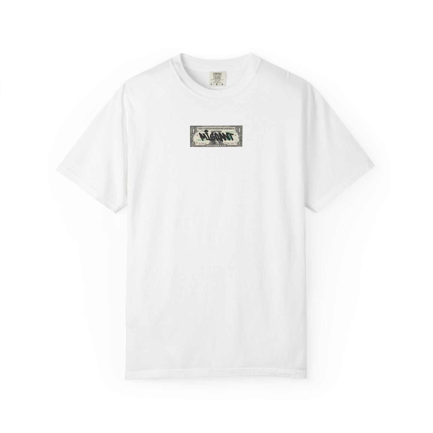 Photo Backprint T‑Shirt — Urban Graffiti 'Across the Skies Not Real' Streetwear
