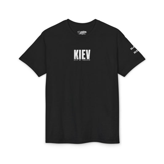 Kyiv Graphic T-Shirt — City Skyline Tribute Tee (front logo, back Kyiv design)