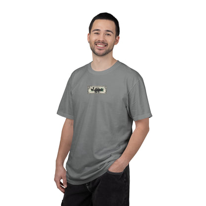 Photo Backprint T‑Shirt — Urban Graffiti 'Across the Skies Not Real' Streetwear