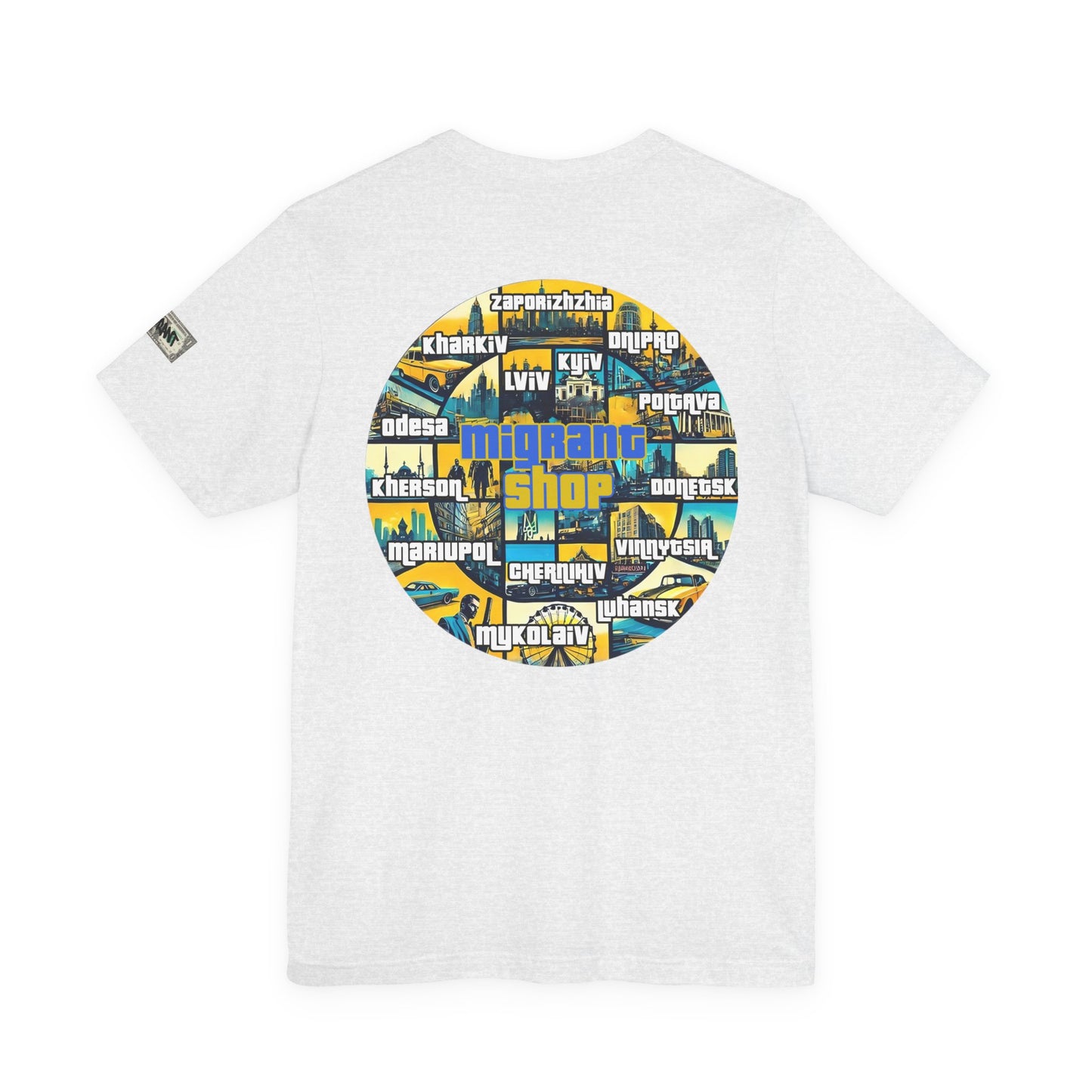 Money Print Tee — Ukraine Cities Graphic Back | Support & Travel Souvenir T-Shirt