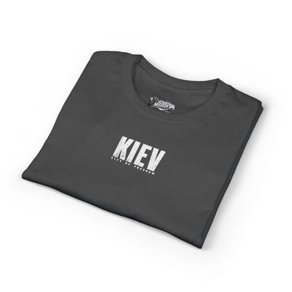Kyiv Graphic T-Shirt — City Skyline Tribute Tee (front logo, back Kyiv design)