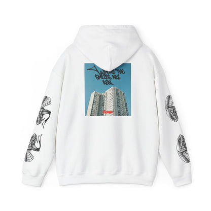 Urban Photo Hoodie — 'Skyscrapers Save No Soul' Graphic Streetwear