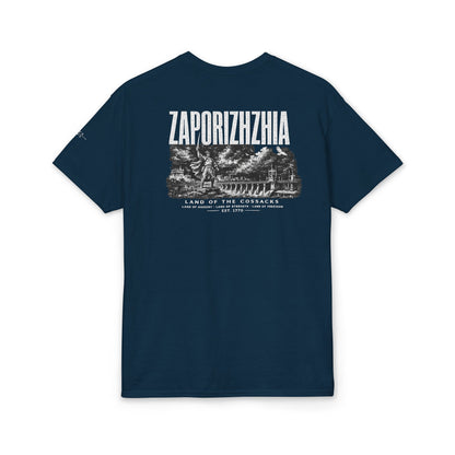 Zaporizhzhia Graphic T-Shirt — "Land of the Cossacks" Vintage Storm Design