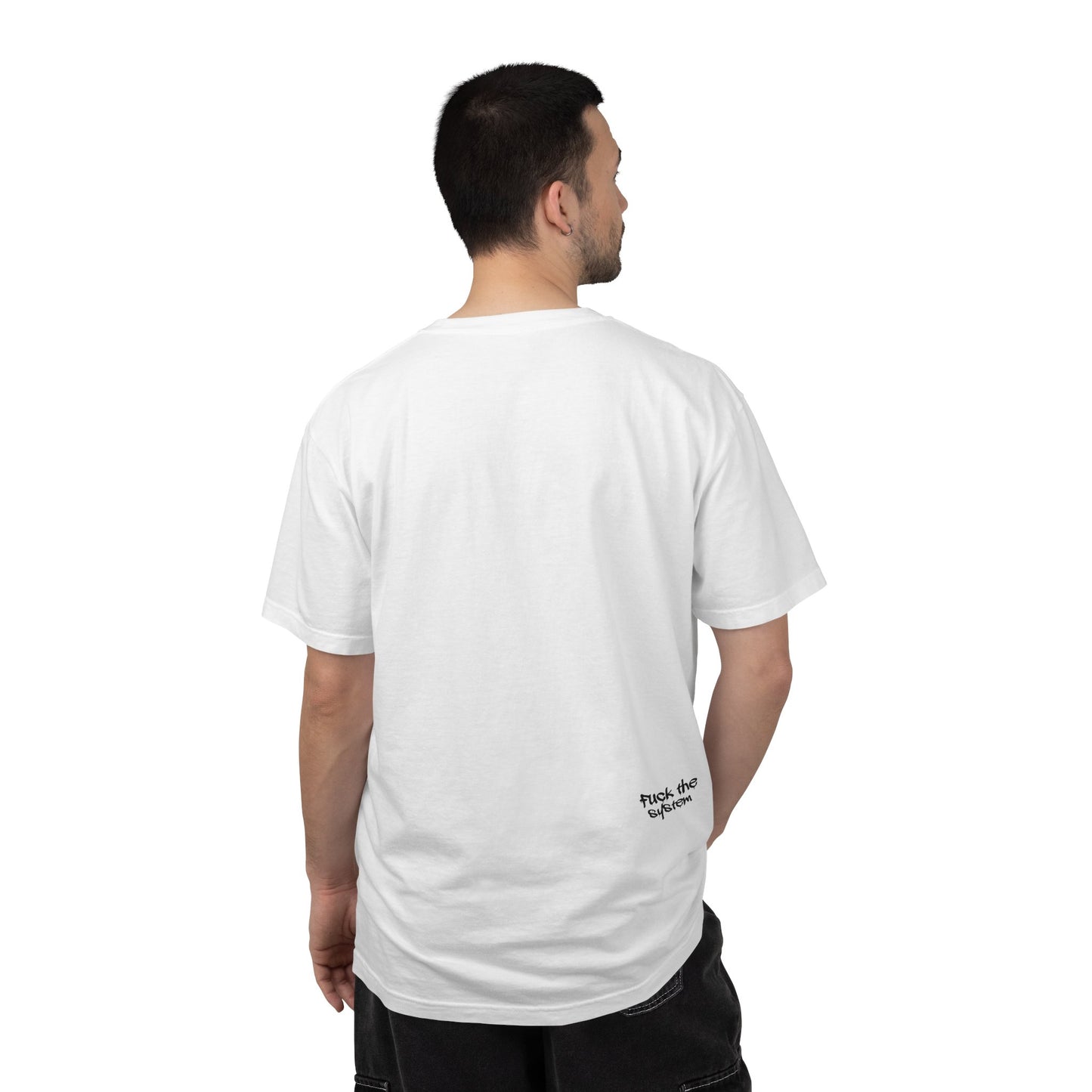 T-Shirt — 'Stay True' Graffiti Skate Tee with 'Fuck the System' Back Accent