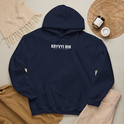 Hoodie — "Kryvyi Rih" Memorial Black Pullover with Cityscape Back Print