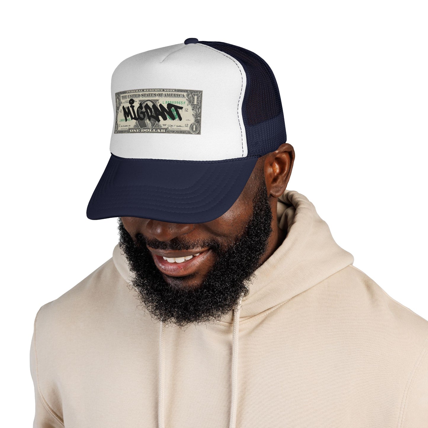 Trucker Cap — Graffiti Dollar Bill Design