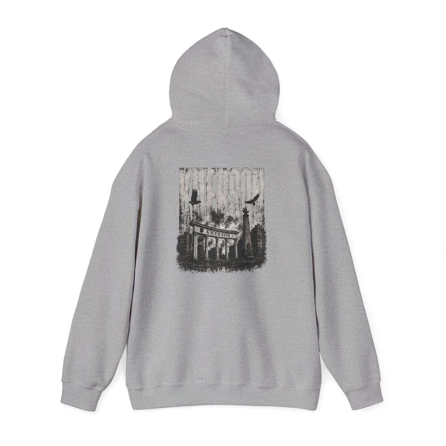 Kherson Cityscape Hoodie — Distressed Ukrainian Landmark Sweatshirt