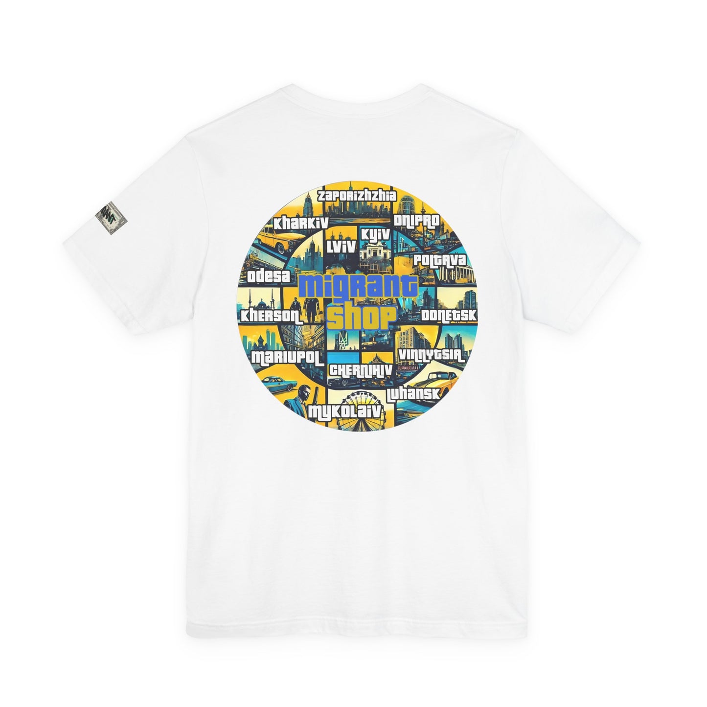 Money Print Tee — Ukraine Cities Graphic Back | Support & Travel Souvenir T-Shirt
