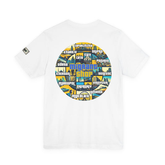 Money Print Tee — Ukraine Cities Graphic Back | Support & Travel Souvenir T-Shirt