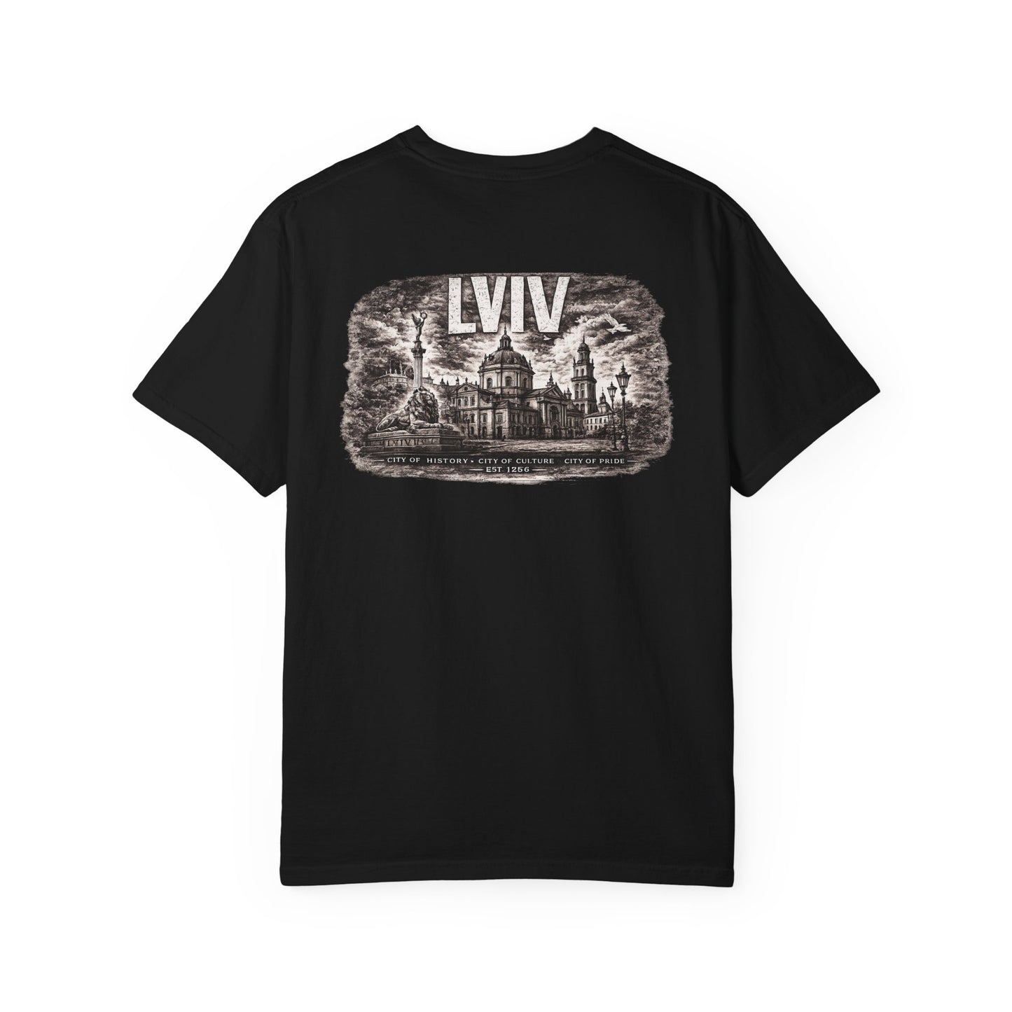 Lviv Vintage Cityscape T-Shirt — Retro Ukrainian Travel Tee