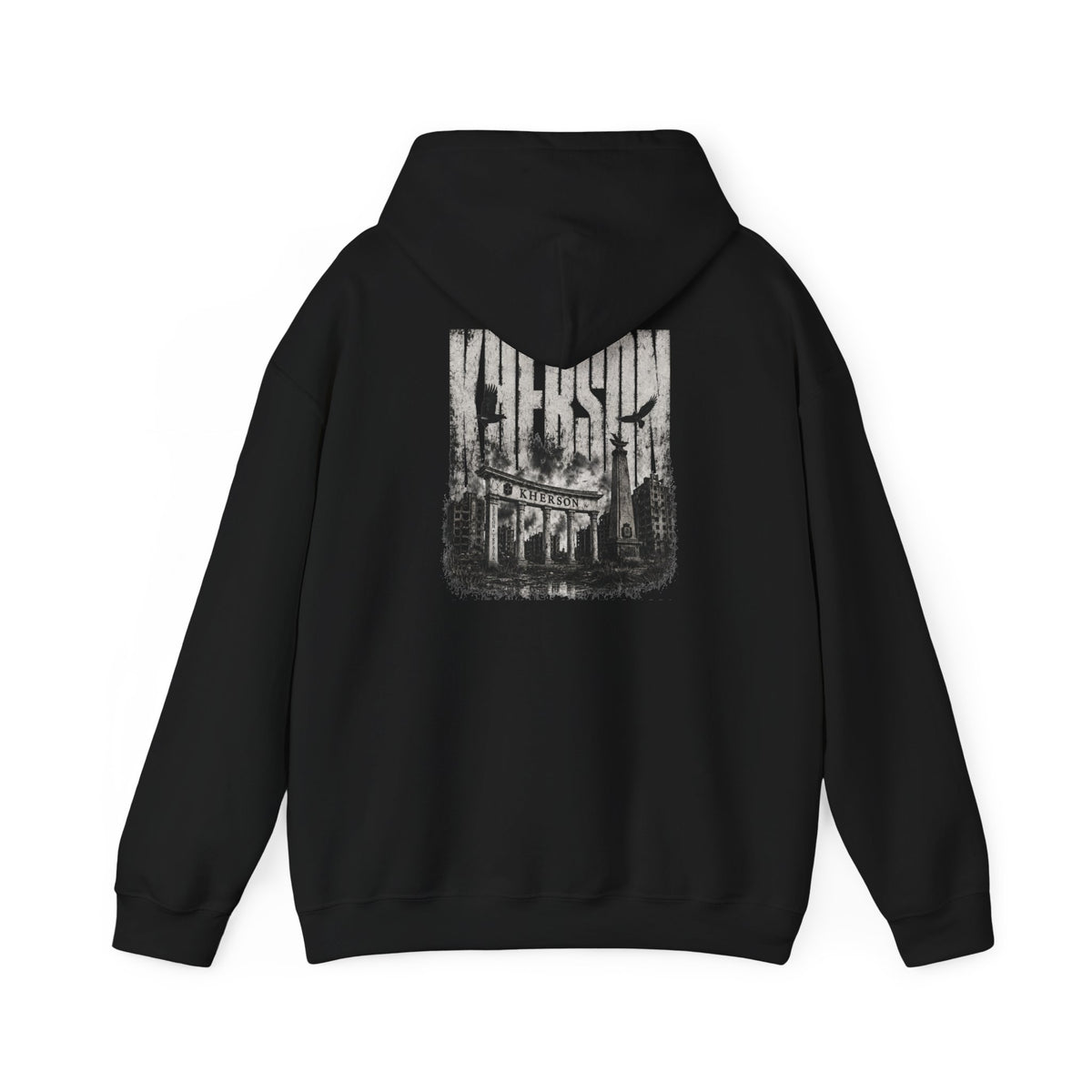 Kherson Cityscape Hoodie — Distressed Ukrainian Landmark Sweatshirt
