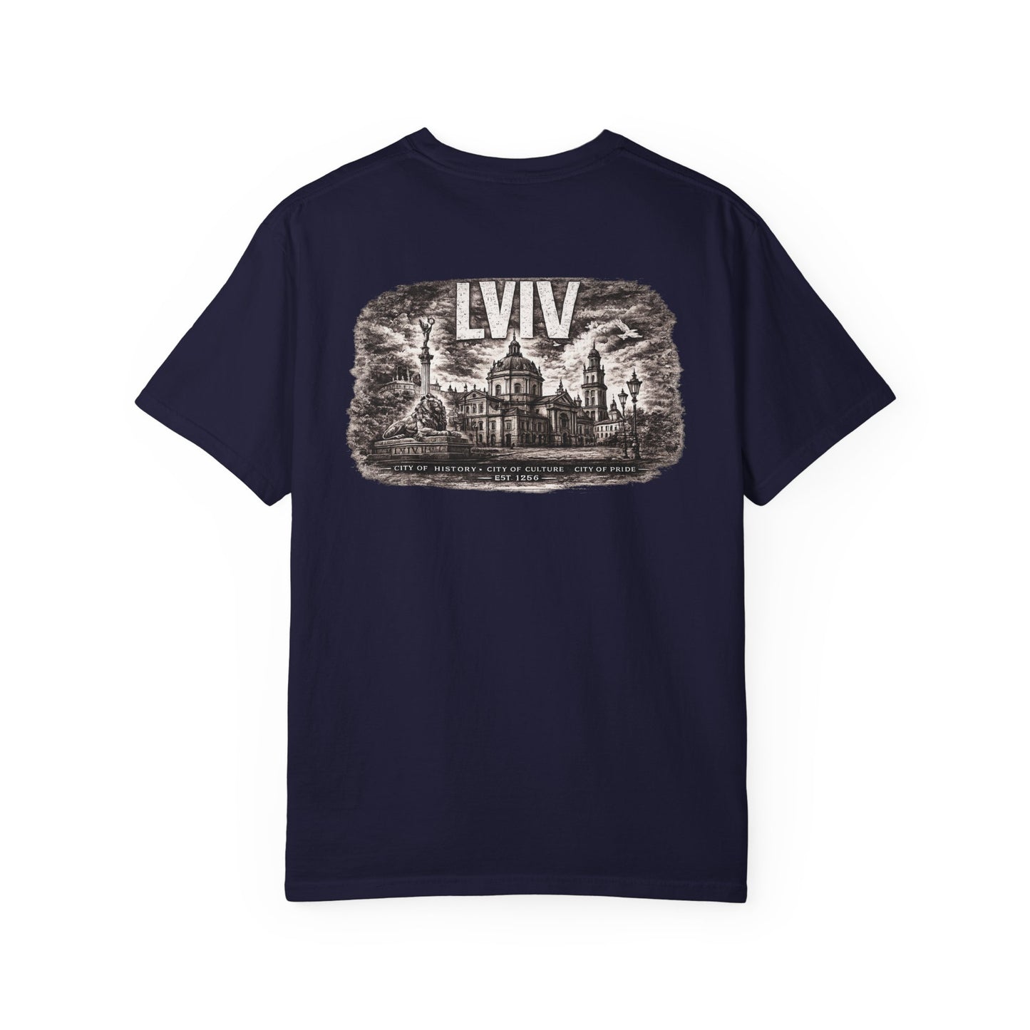 Lviv Vintage Cityscape T-Shirt — Retro Ukrainian Travel Tee