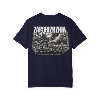 Zaporizhzhia Landmark T-Shirt — 'Land of the Cossacks' Graphic Tee
