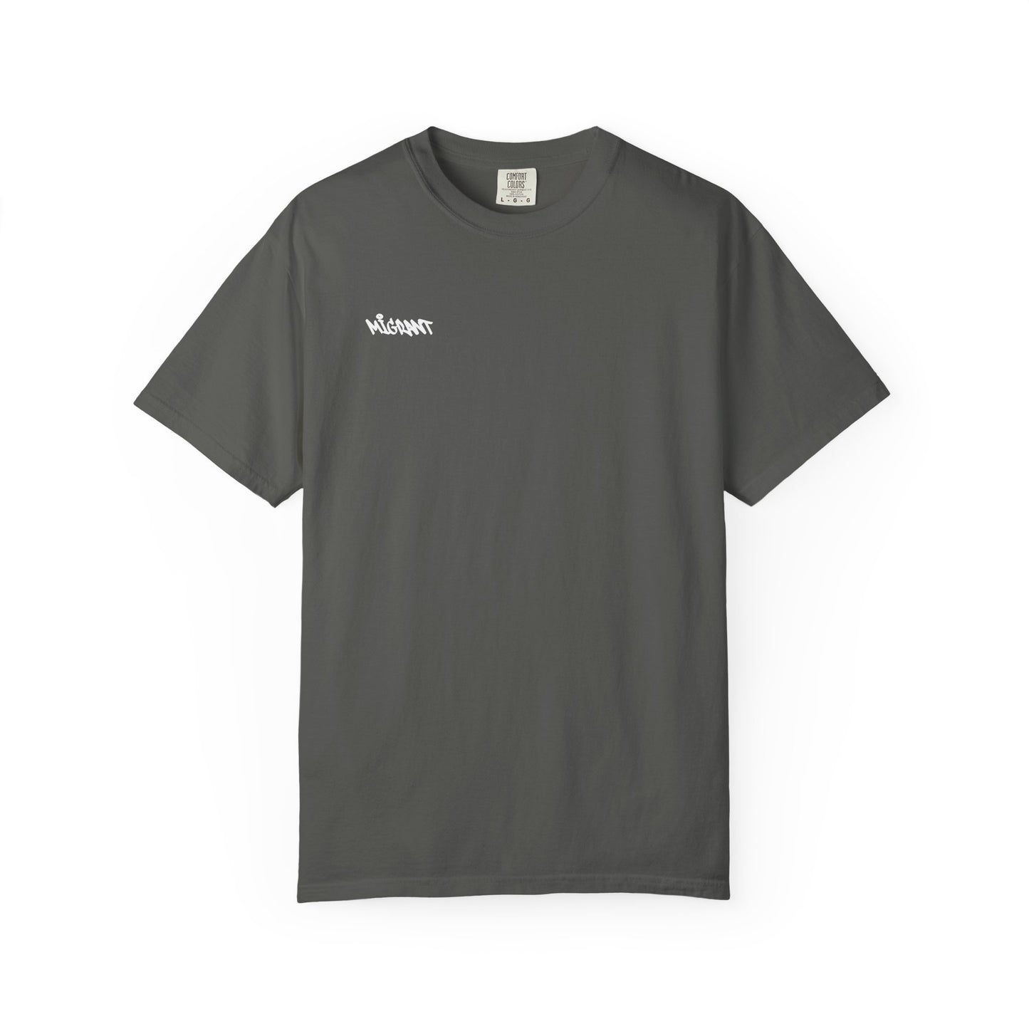 T-Shirt — Statue of Liberty Graphic Tee with Red Script "I'm Not Worried" Back Print