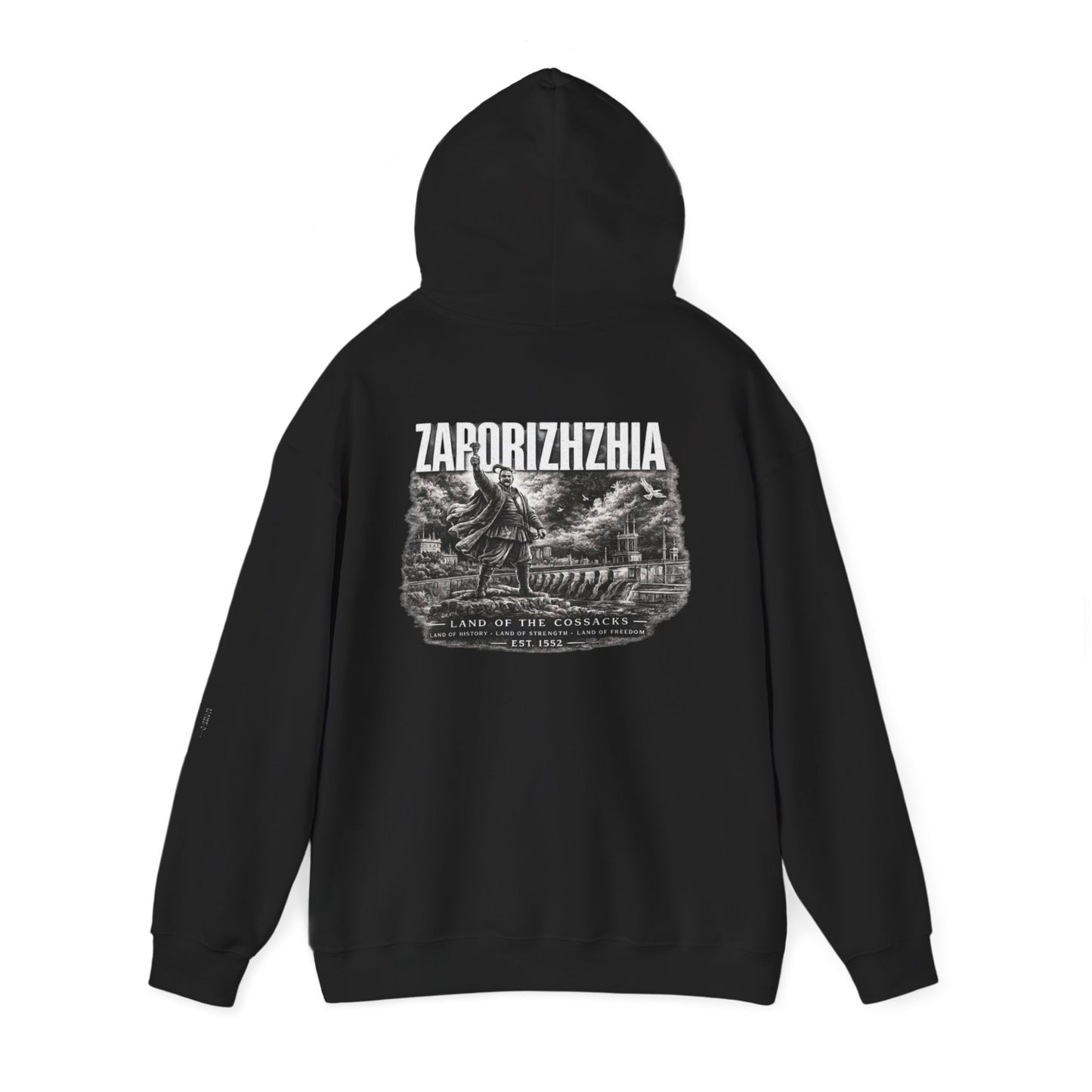 Zaporizhzhia Hoodie – Vintage Cityscape War Relief Design