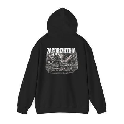 Zaporizhzhia Hoodie – Vintage Cityscape War Relief Design
