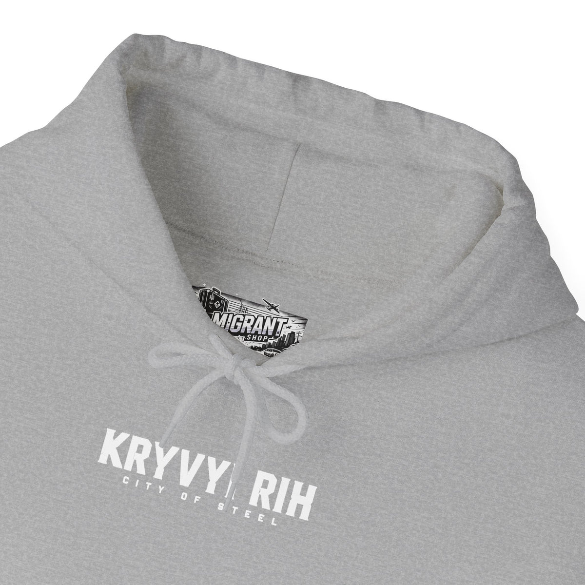 Hoodie — "Kryvyi Rih" Memorial Black Pullover with Cityscape Back Print