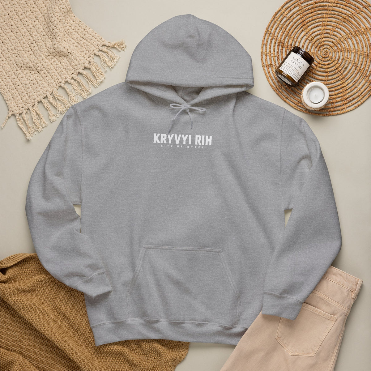 Hoodie — "Kryvyi Rih" Memorial Black Pullover with Cityscape Back Print