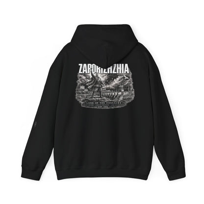 Zaporizhzhia Hoodie – Vintage Cityscape War Relief Design