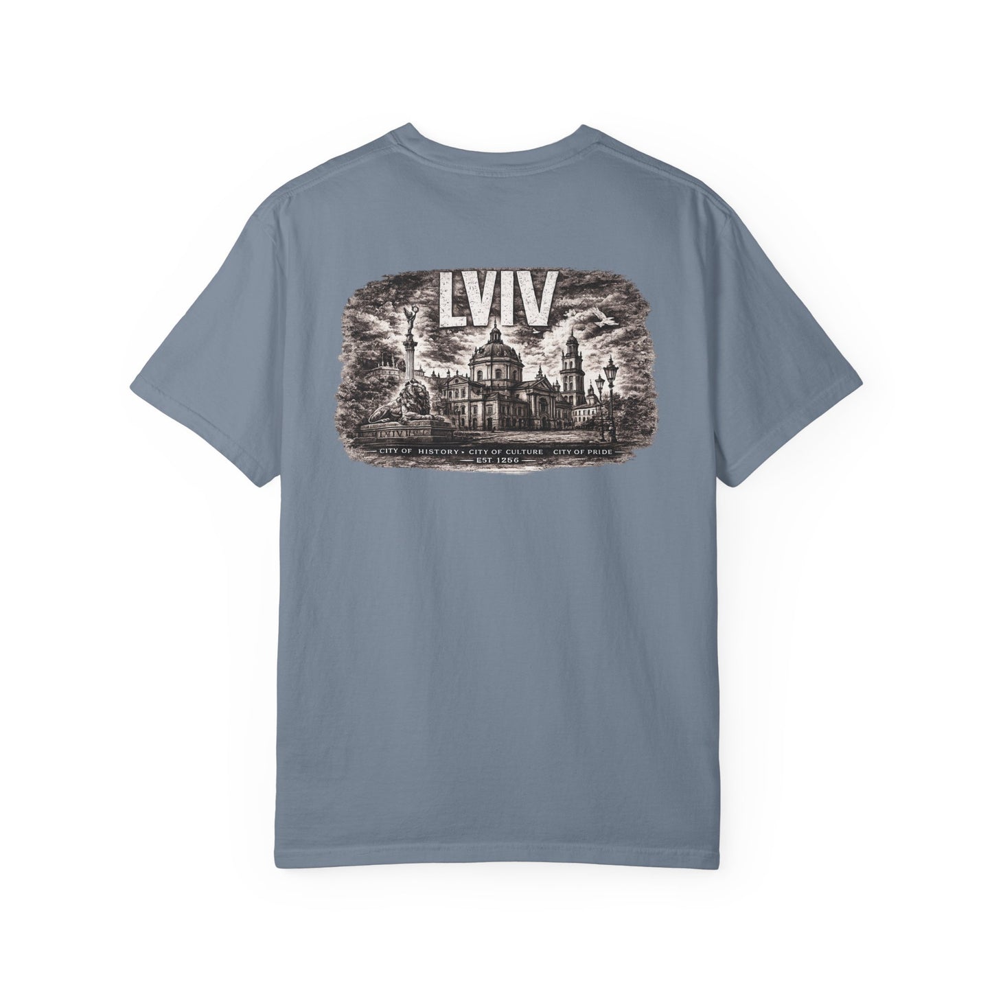 Lviv Vintage Cityscape T-Shirt — Retro Ukrainian Travel Tee