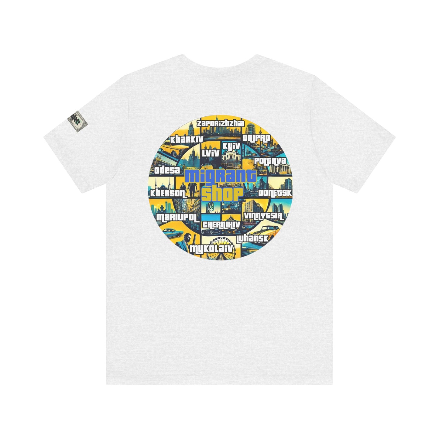 Money Print Tee — Ukraine Cities Graphic Back | Support & Travel Souvenir T-Shirt