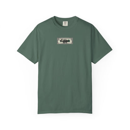 Photo Backprint T‑Shirt — Urban Graffiti 'Across the Skies Not Real' Streetwear